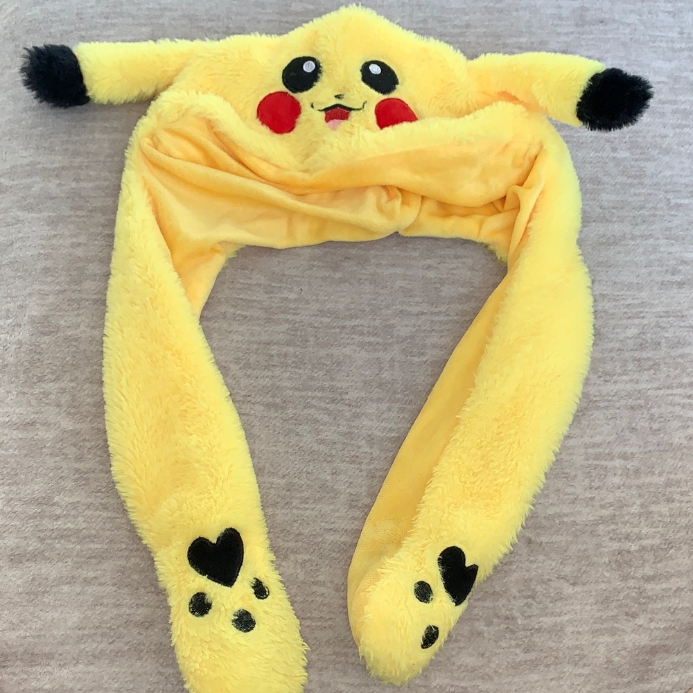 Yellow Pikachu Plush Hat pop up ears